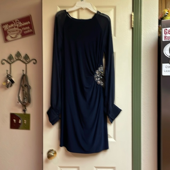 Navy Dress wedding or evening size 4 - Picture 1 of 7